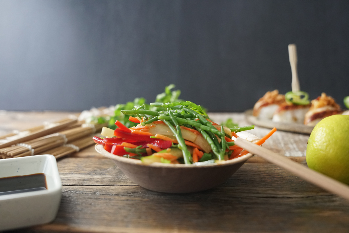 Asia Salat mit Salicorne und Sesamdressing | send-a-fish.de | Fisch ...
